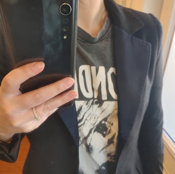 Smythe Stitched Cuff Two Tone Wool Blazer Size 6 - Picture 3 of 10